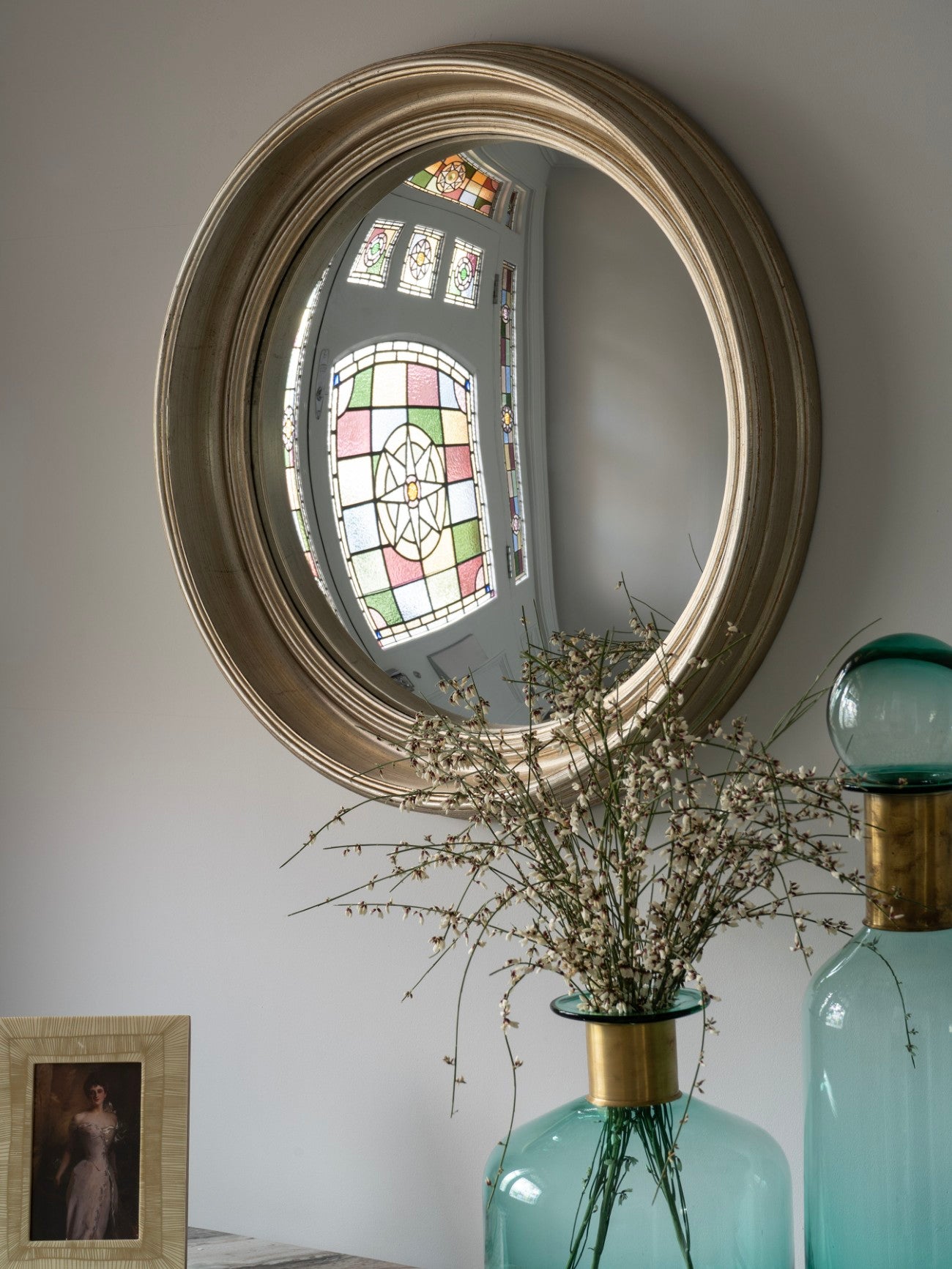 Fen Round Convex Silver Round Wall Mirror | Small